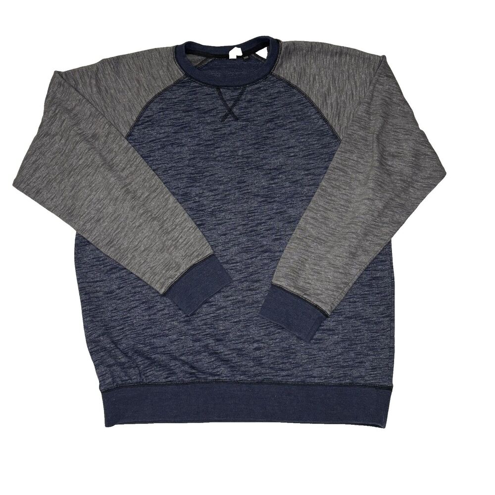 Univibe Blue/Gray Raglan Sweater Long Sleeved Tee Shirt Sweatshirt Size Large L